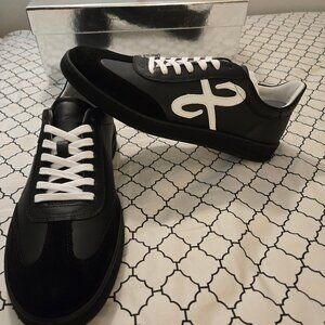 Santo Studio Trento Black / White Full Grain Leather Sneakers Men's Size 9 NWB